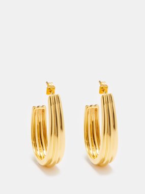 Daphine Flora 18kt gold-plated hoop earrings