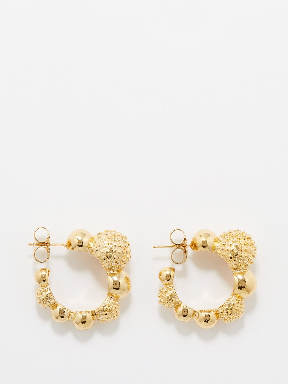 Gold Silvia 18kt gold-plated hoop earrings | Paola Sighinolfi | MATCHES UK