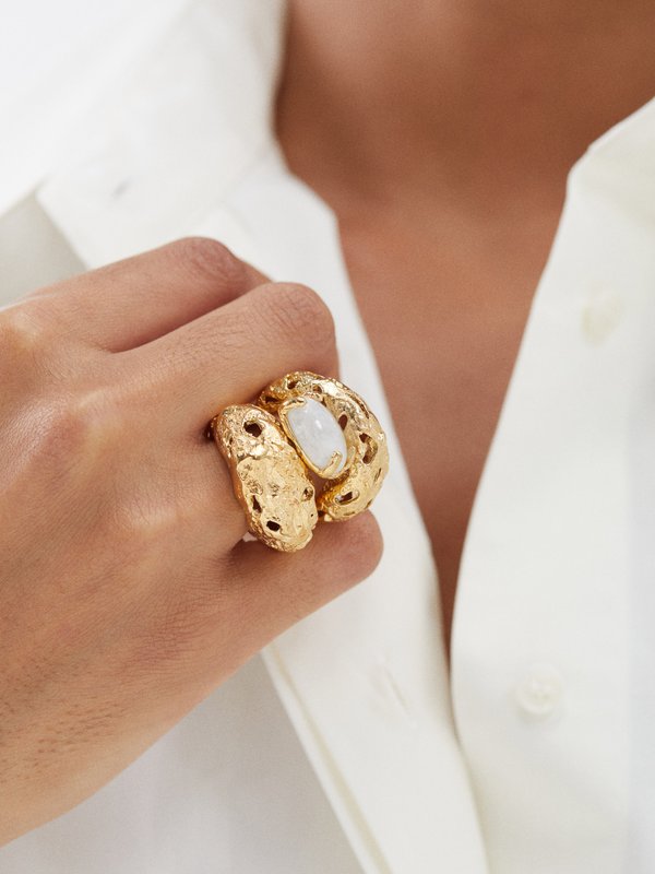 Paola Sighinolfi Galia 18kt gold-plated ring