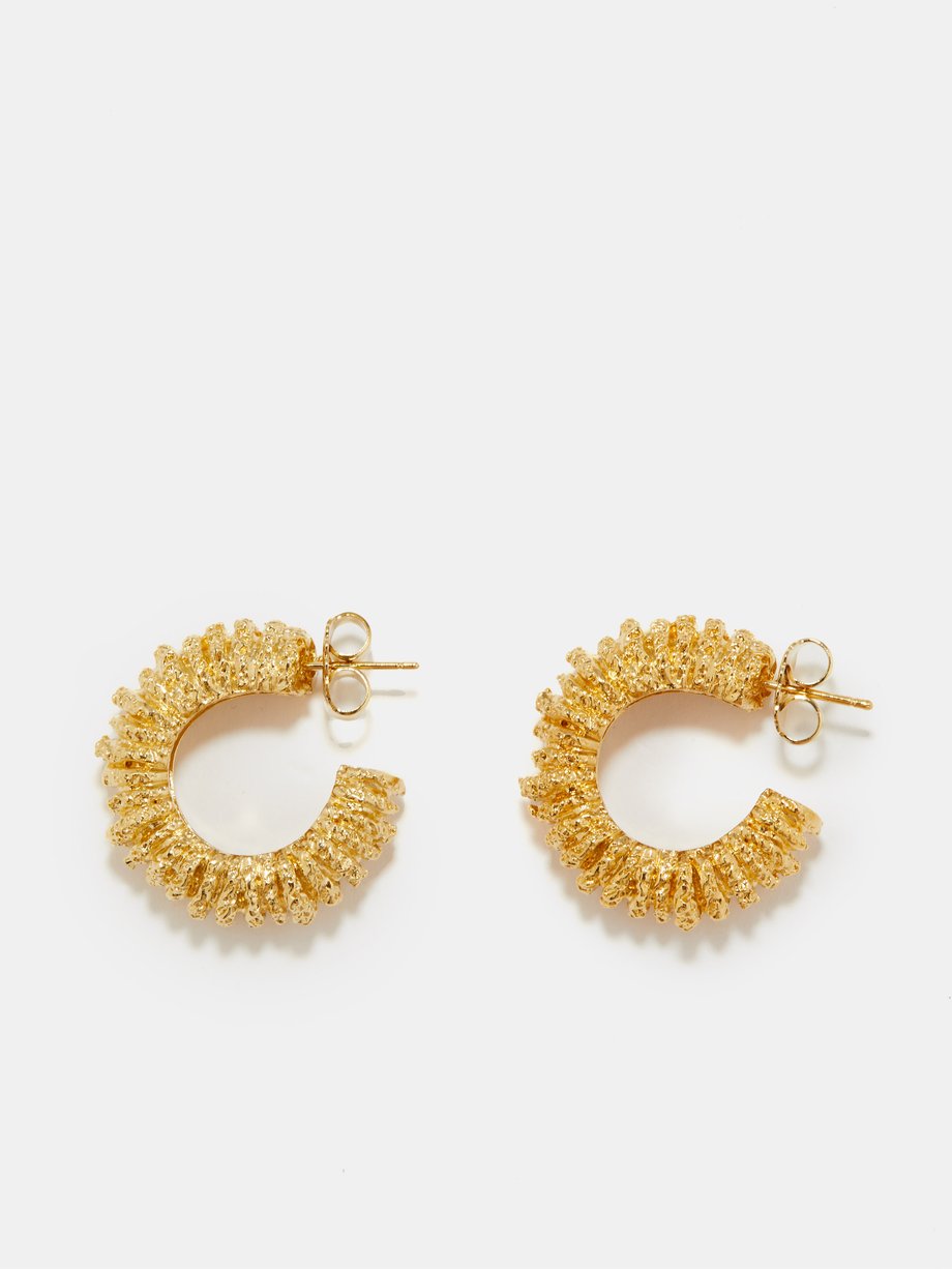 Gold Amulet 18kt gold-plated hoop earrings | Paola Sighinolfi | MATCHES UK