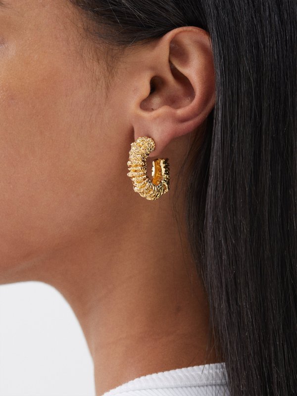 Paola Sighinolfi Amulet 18kt gold-plated hoop earrings