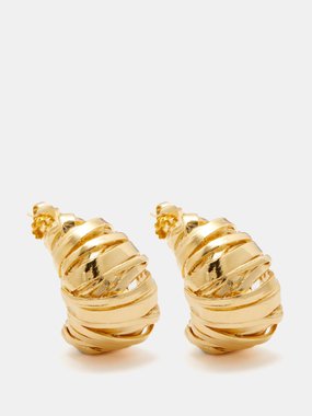 Paola Sighinolfi Blass gold-plated hoop earrings