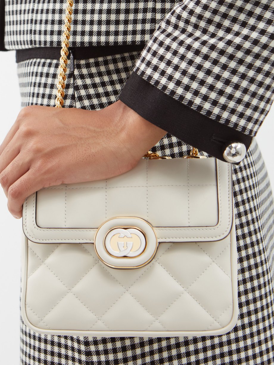 White Deco mini quilted-leather cross-body bag | Gucci | MATCHES UK