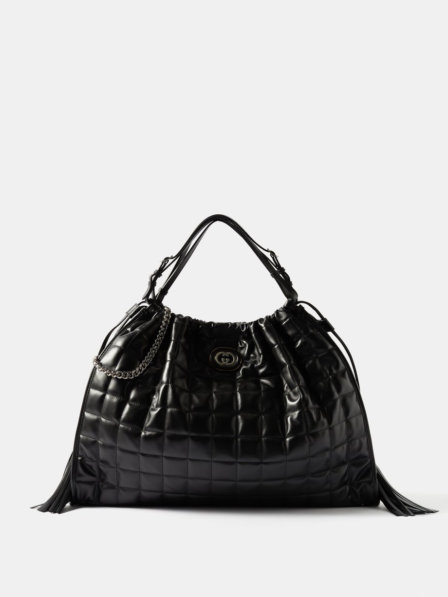 Black Large quilted-leather shoulder bag | Gucci | MATCHES UK