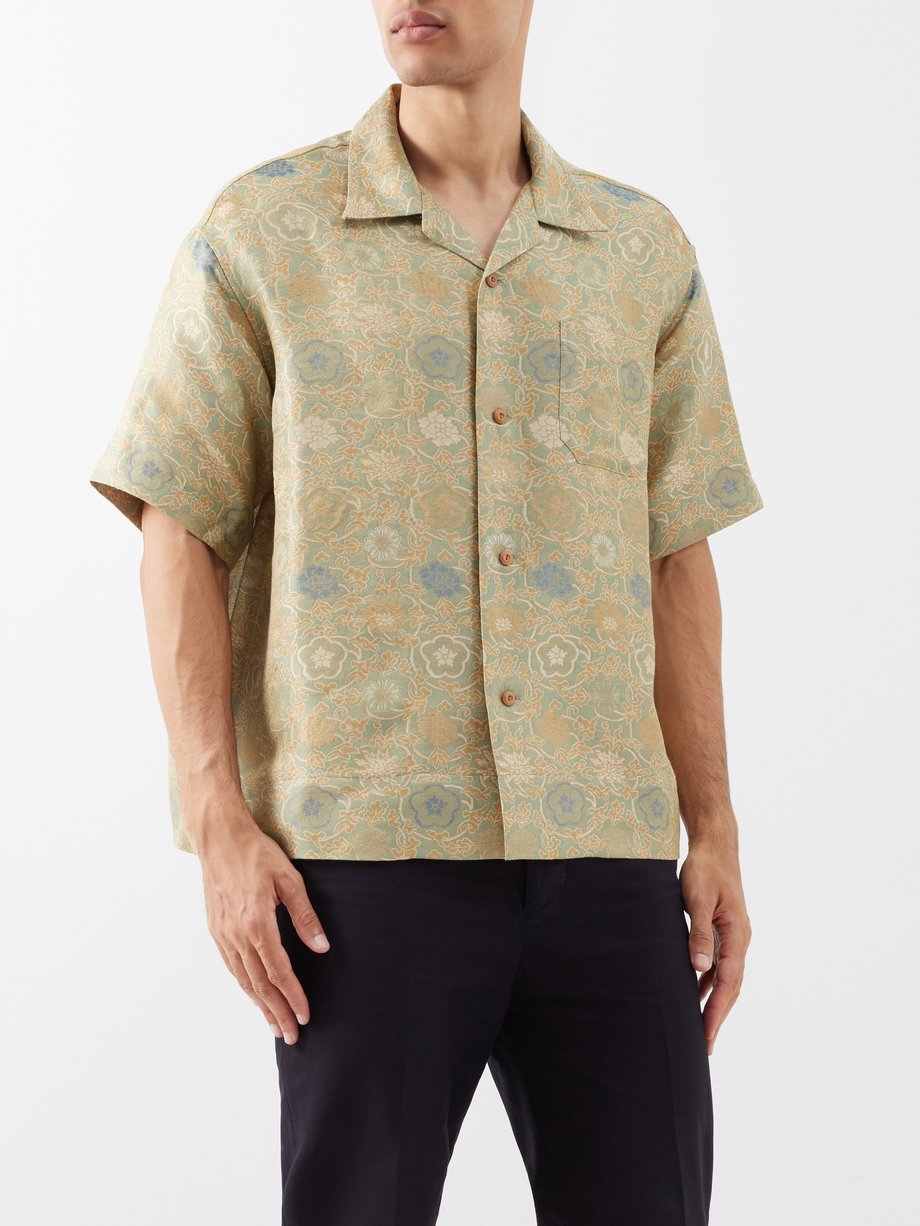 Green Copa silk blend shirt | Visvim | MATCHES UK