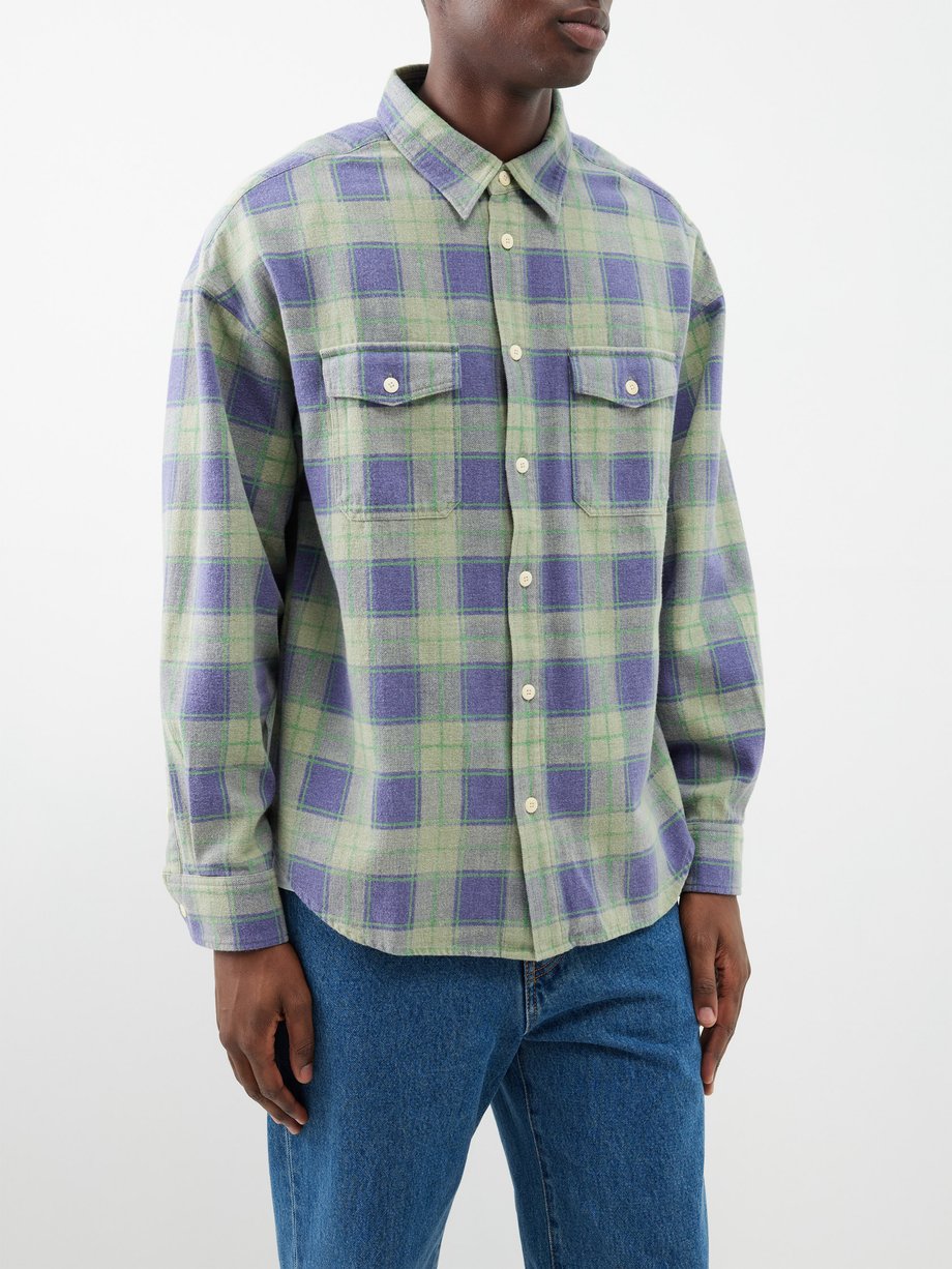 Green Pioneer checked cotton-khadi flannel shirt | Visvim | MATCHES UK