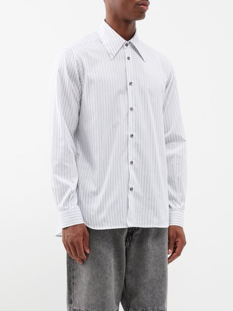 White Metal striped crinkled shirt, Craig Green