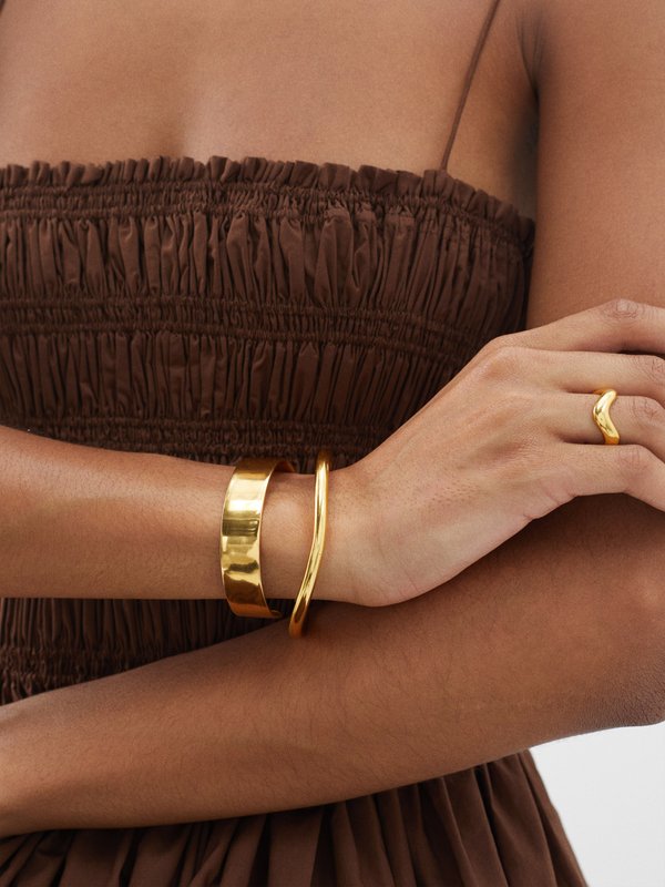 Daphine Mene 18kt gold-plated bangle