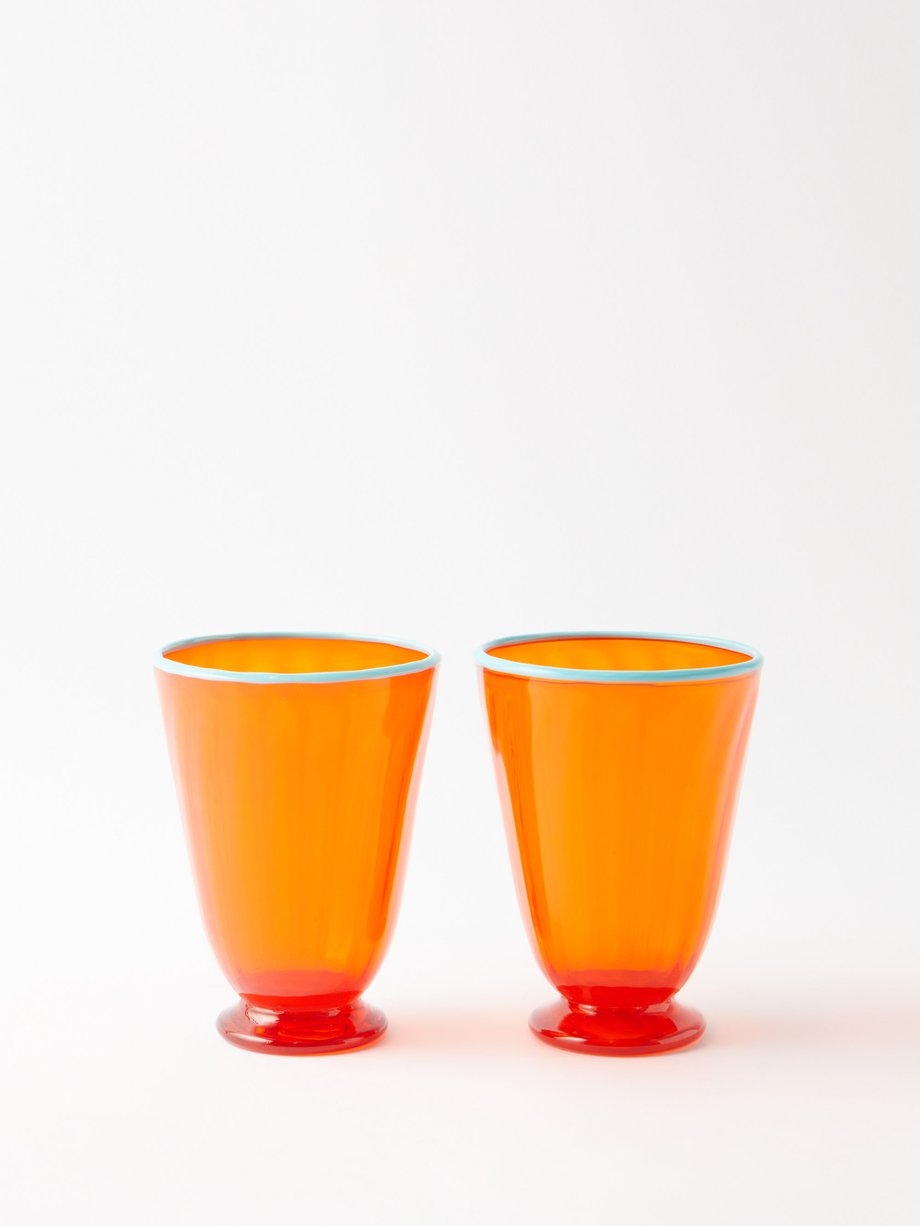 Orange Set of two Rainbow glasses, La DoubleJ