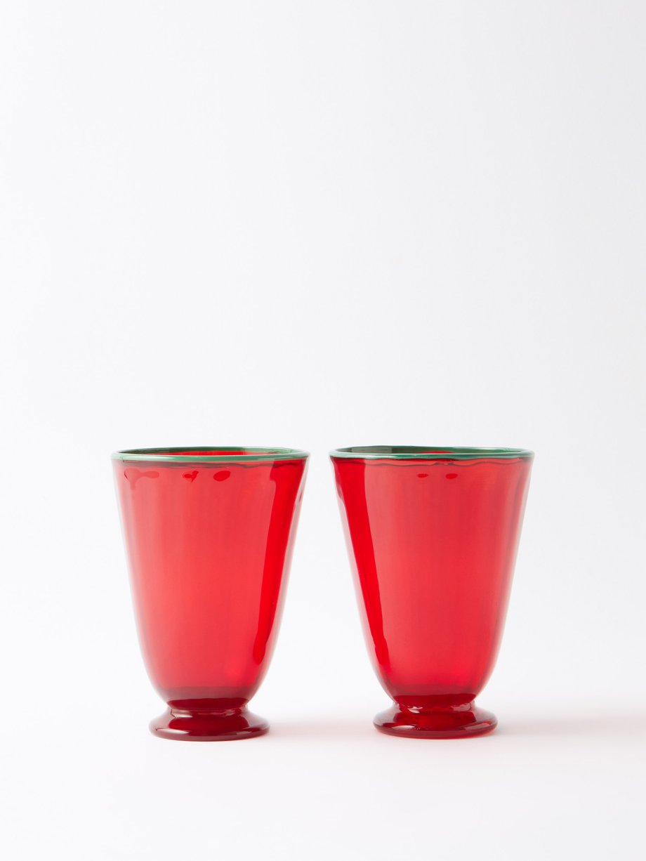 Red Set of two Rainbow glasses, La DoubleJ