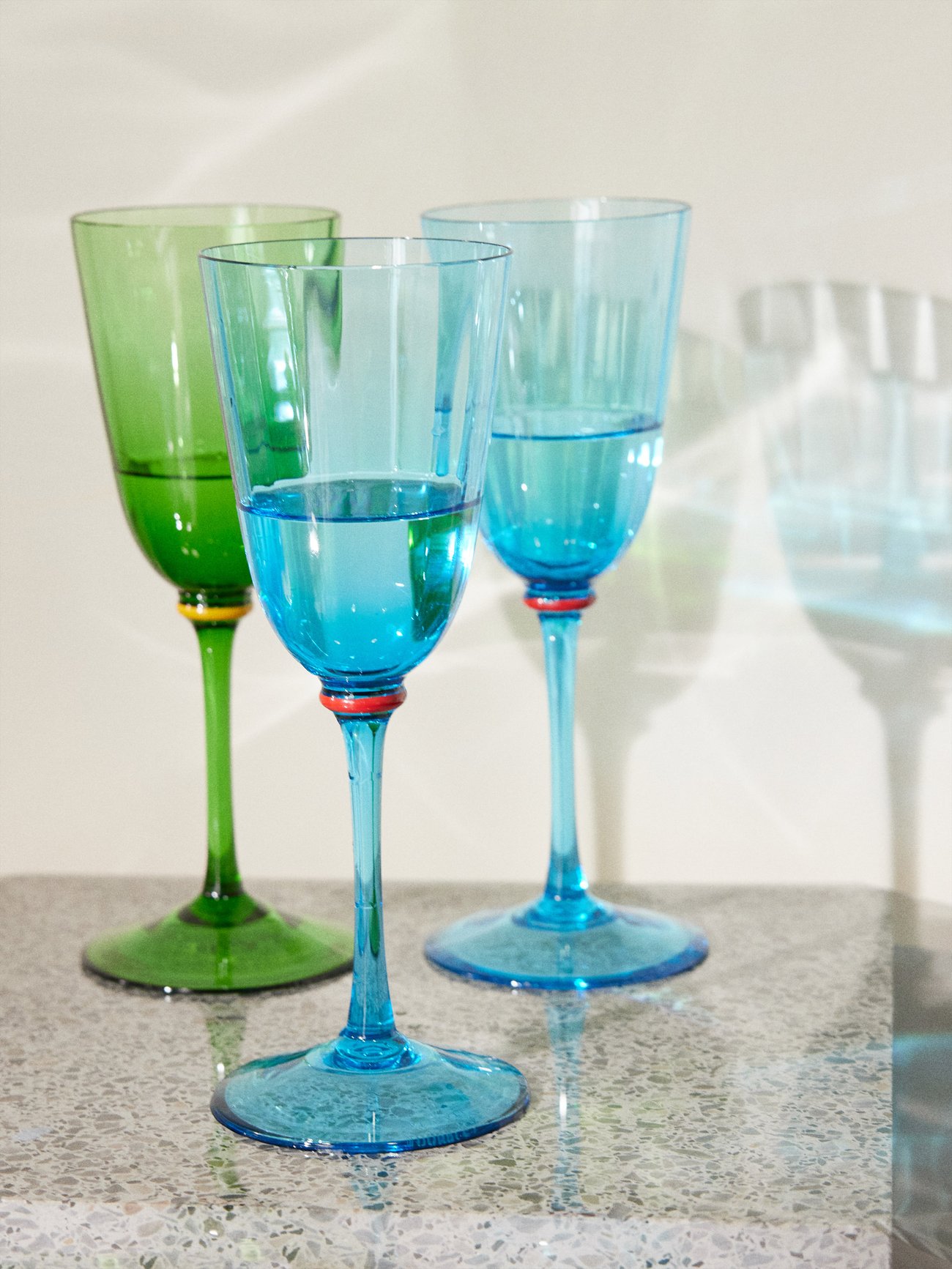 Blue X Salviati set of two wine glasses, La DoubleJ