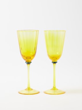 La DoubleJ Set of two Rainbow wine glasses