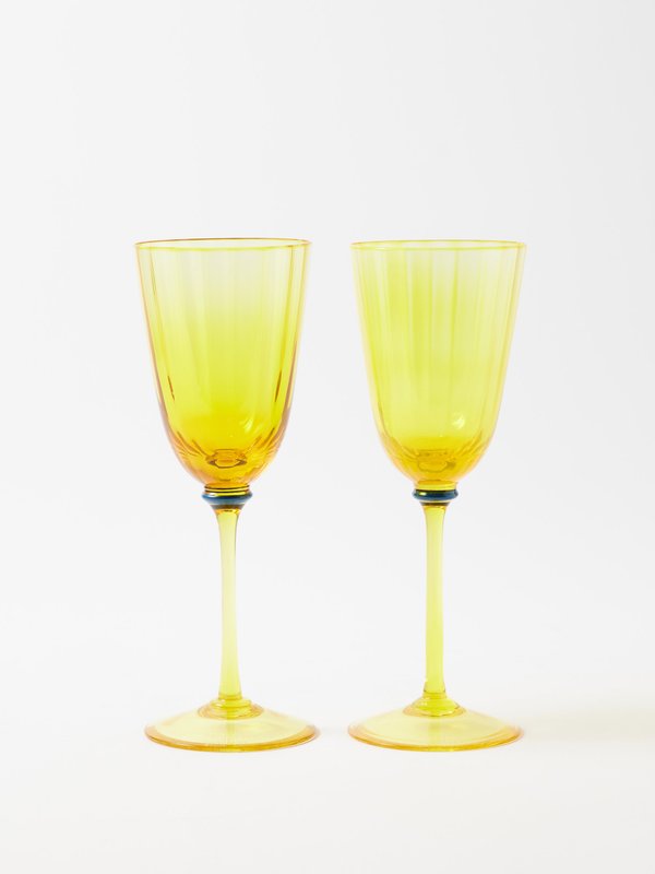 La DoubleJ Set of two Rainbow wine glasses