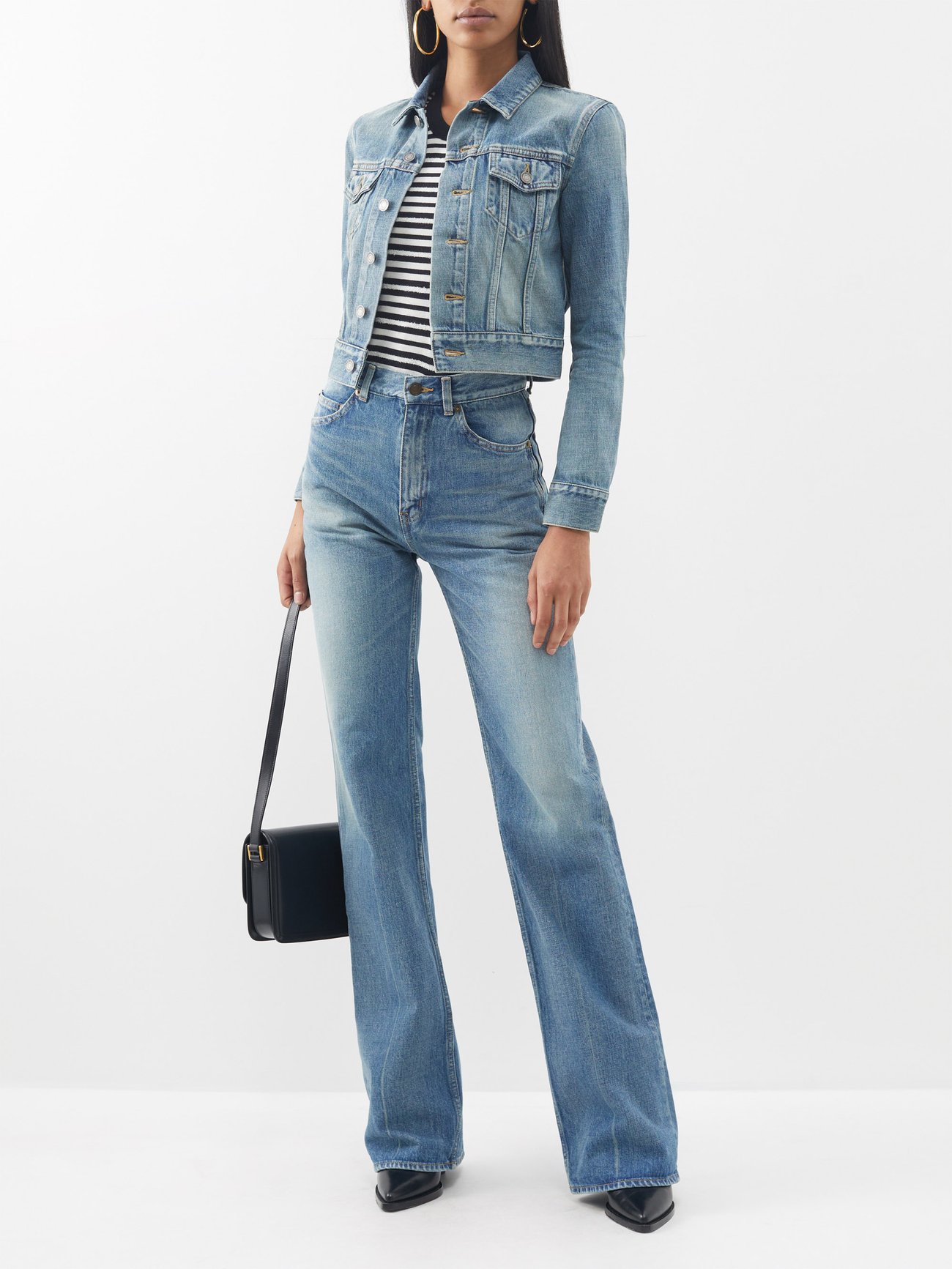 Blue Organic-cotton denim jacket, Saint Laurent