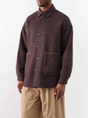 Commas Embroidered wool-blend overshirt