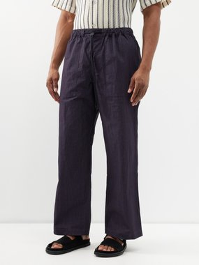 Commas Drawstring-toggle cotton-blend trousers