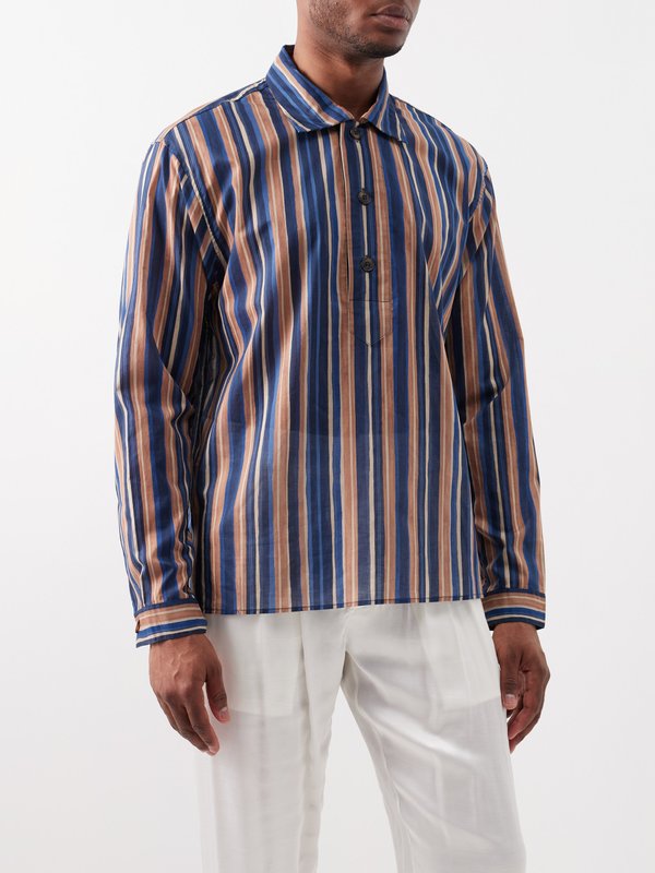 Commas Artist striped cotton shirt