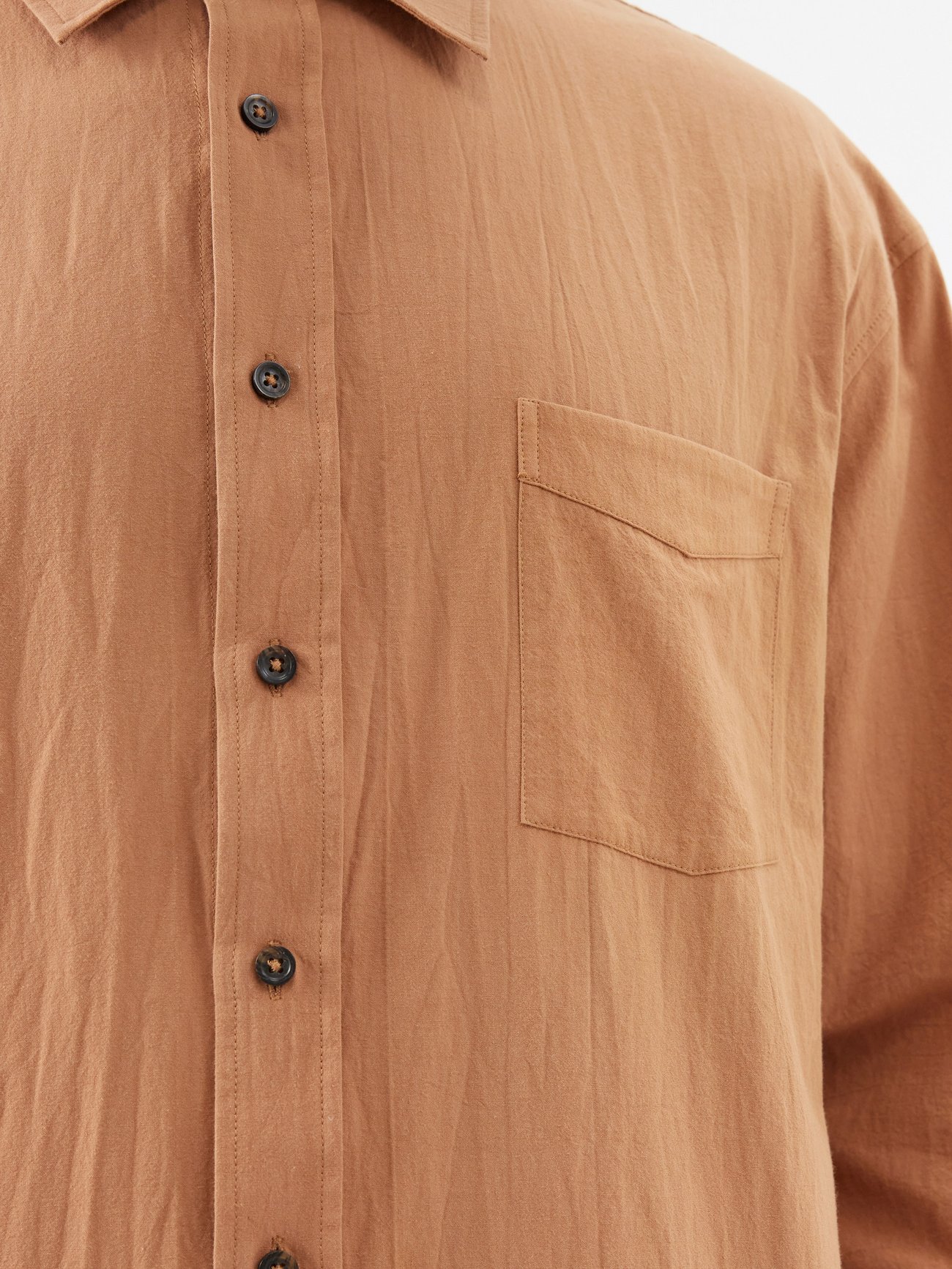 Chemise oversize en coton à poche plaquée Orange Commas