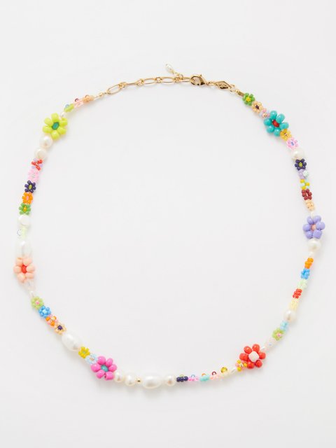 Buy Bead Necklace | Daisy Beaded Necklace | Daisy Beaded Choker | Colourful  Glass and Seed beaded Choker | Handmade Flower Necklace | Boho and Hippie | Flower  Necklace | Daisy Necklace (Holo Sapphire) at Amazon.in
