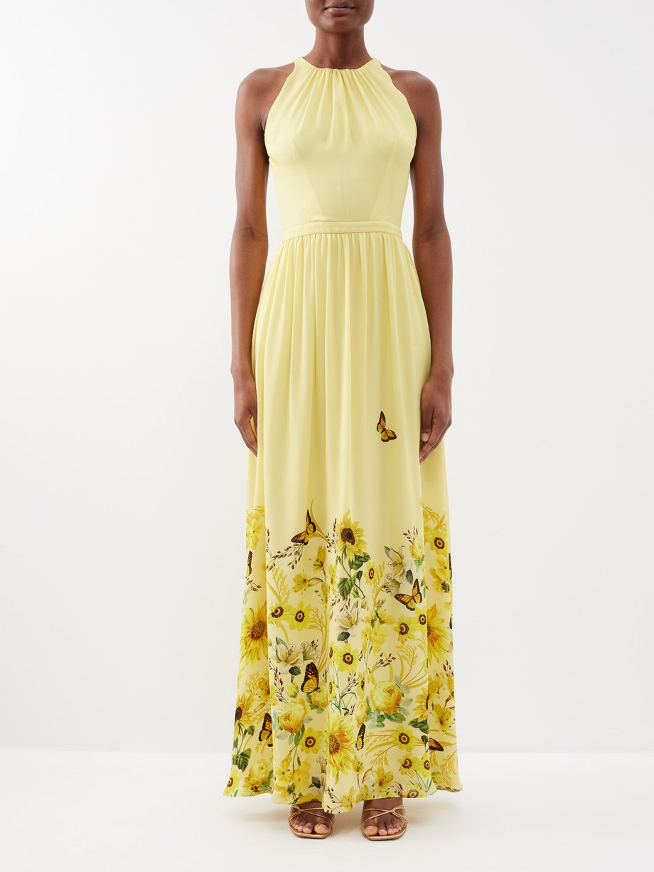 Alexis Bosnia Georgette Maxi Dress in Yellow | Lyst