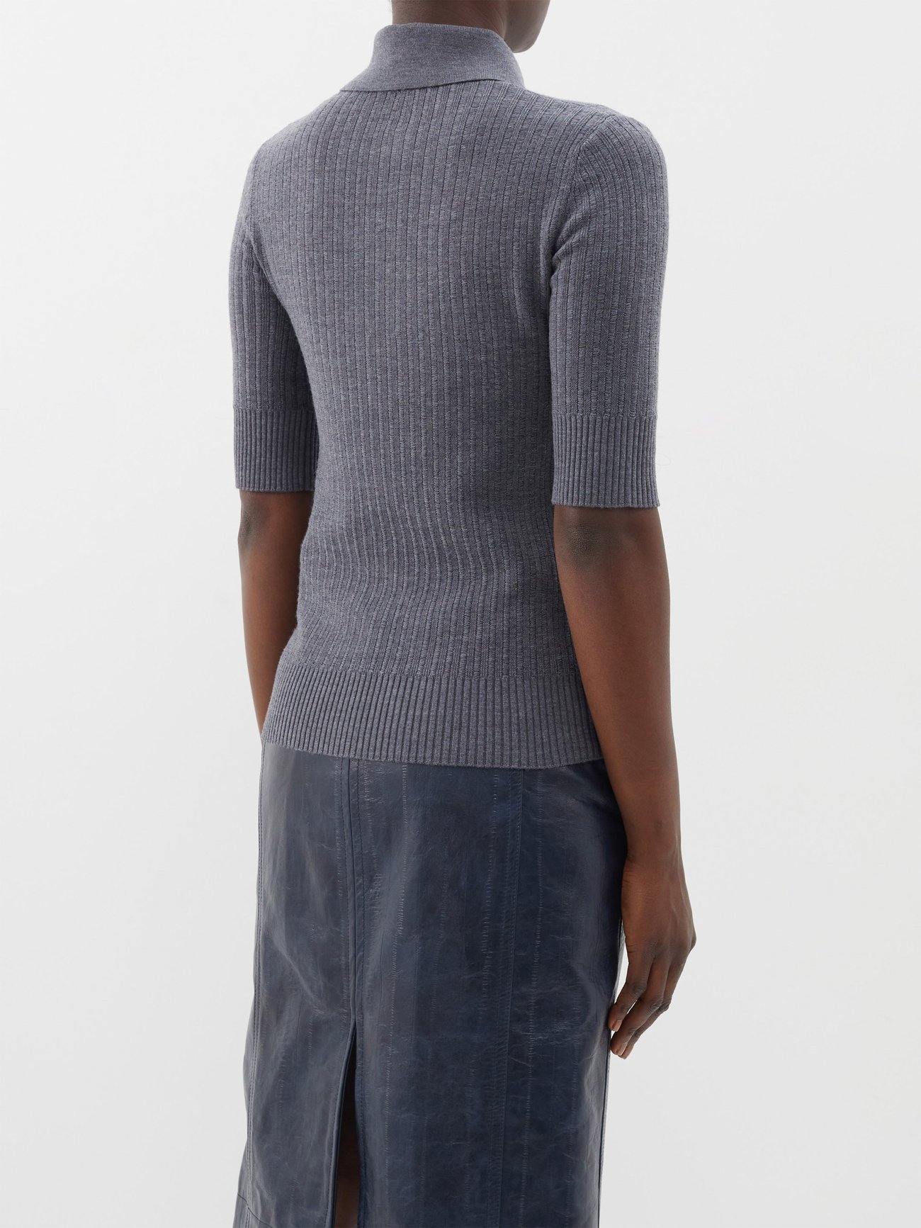 RvceShops Revival, Bottega Veneta ribbed-knit polo top