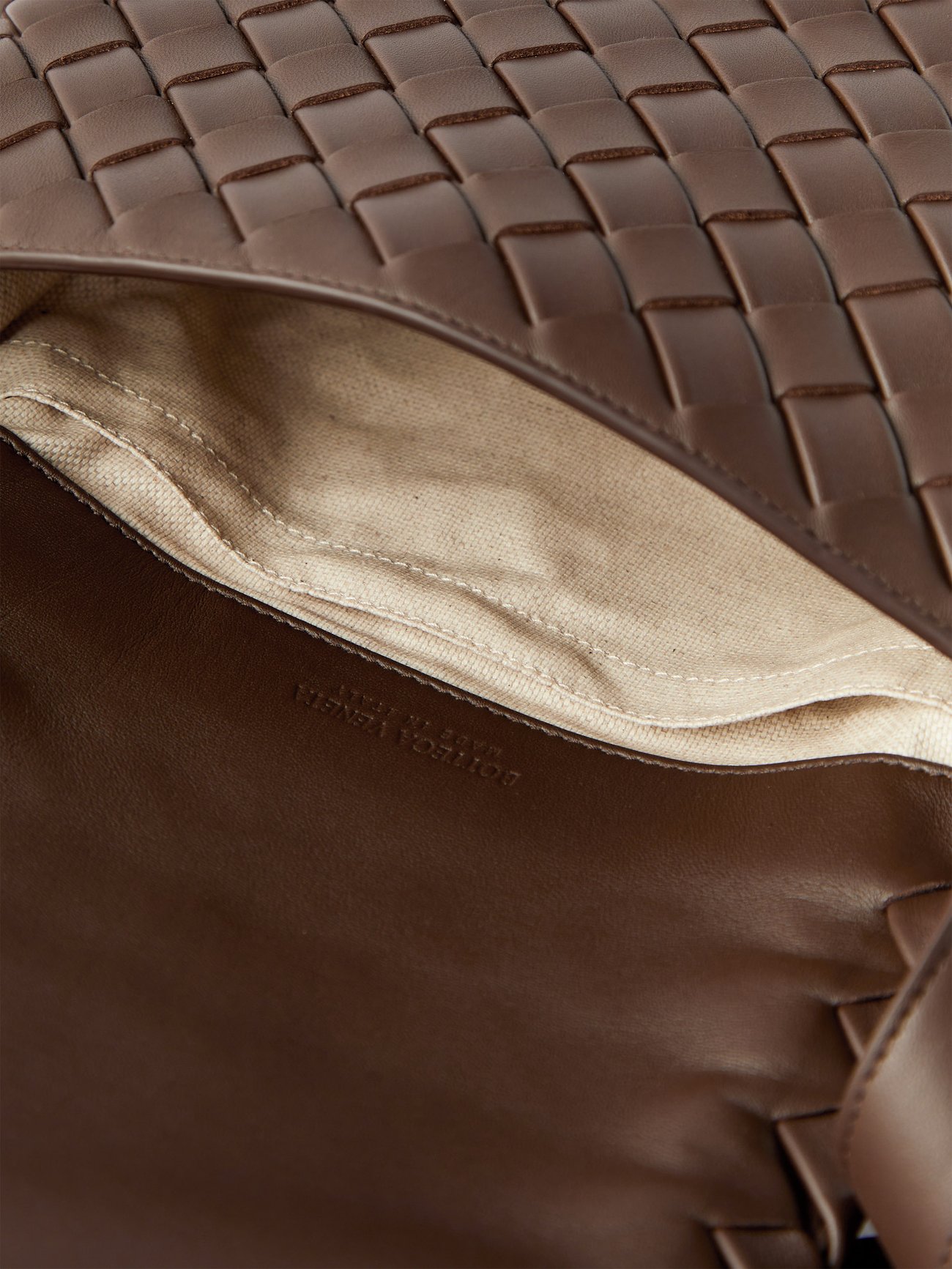 BOTTEGA VENETA INTRECCIATO Leather Chain Handbag Brown Interior Seal A -  Allu USA