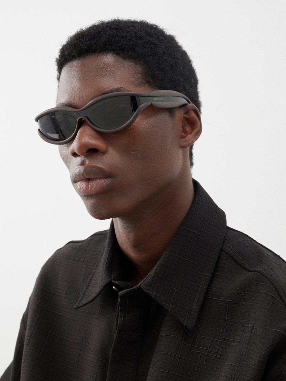 Black Unapologetic cat-eye rubber and metal sunglasses | Bottega Veneta ...