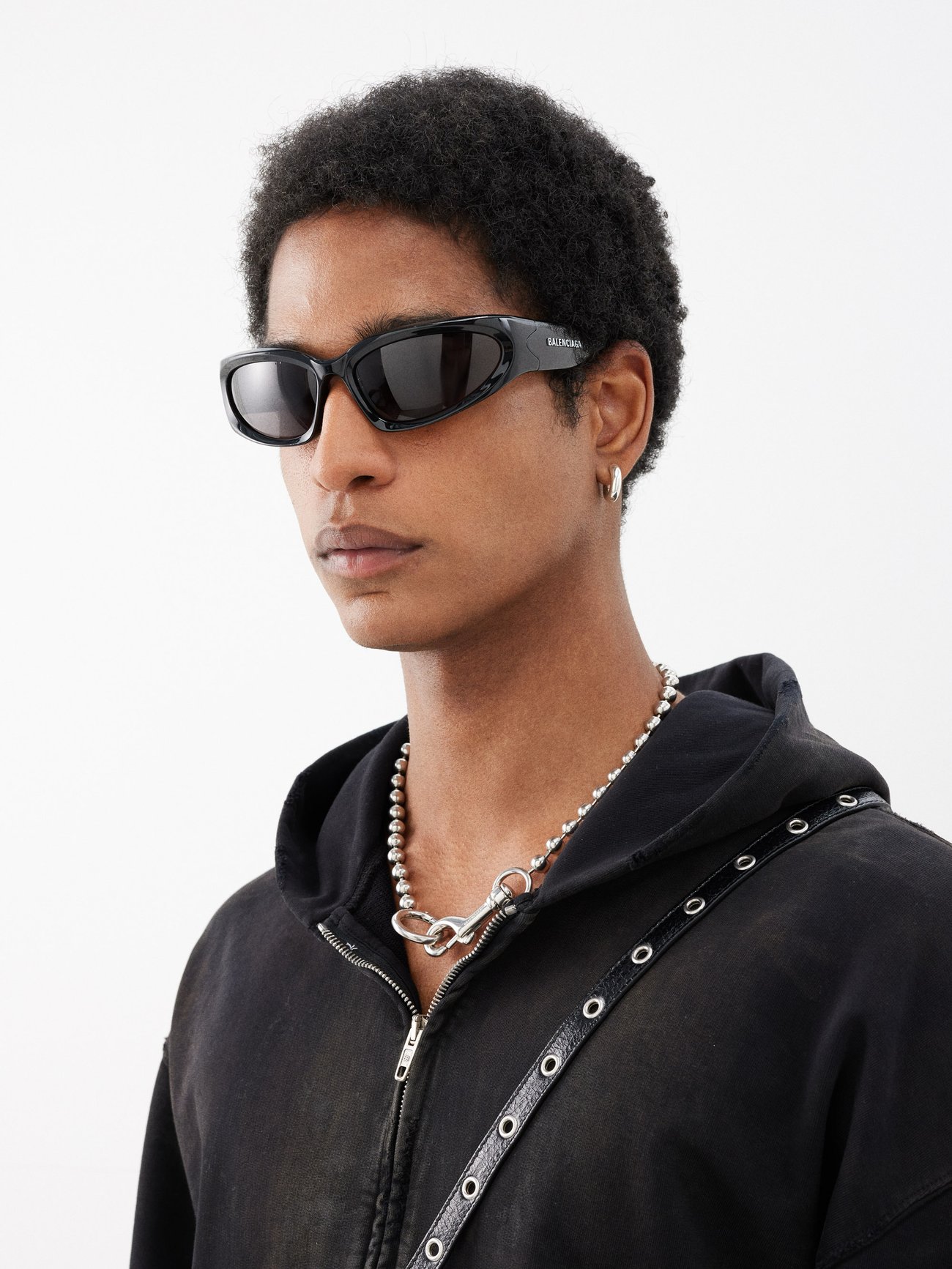 dræne tæppe Forud type Black D-frame acetate sunglasses | Balenciaga | MATCHESFASHION US