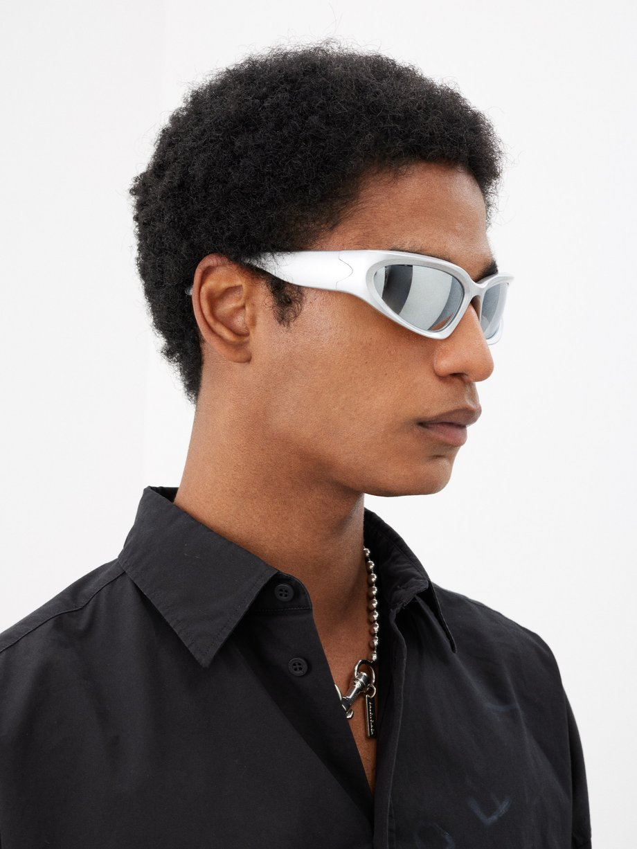 Balenciaga Eyewear バレンシアガ D-frame acetate sunglasses シルバー