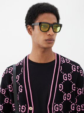 Gucci - Rectangular Sunglasses with GG - Tortoiseshell Orange - Gucci  Eyewear - Avvenice