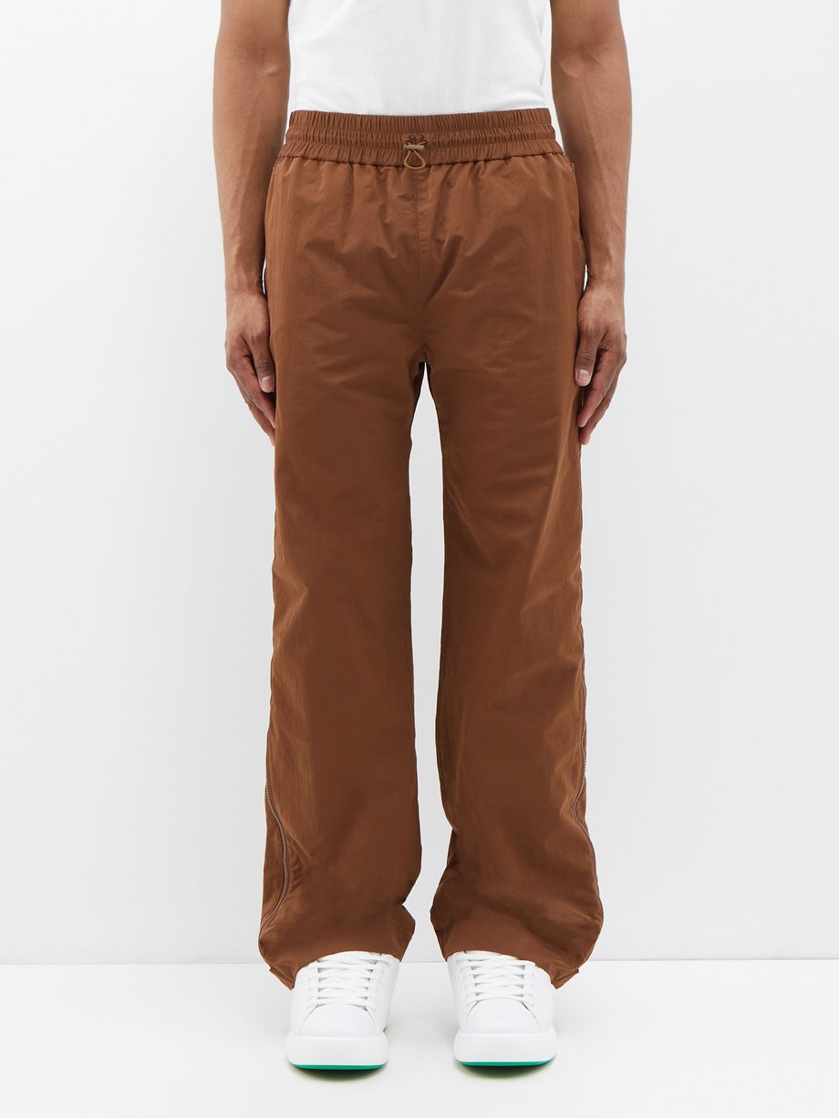 Brown Zipped-seam technical trousers | Bottega Veneta | MATCHES UK