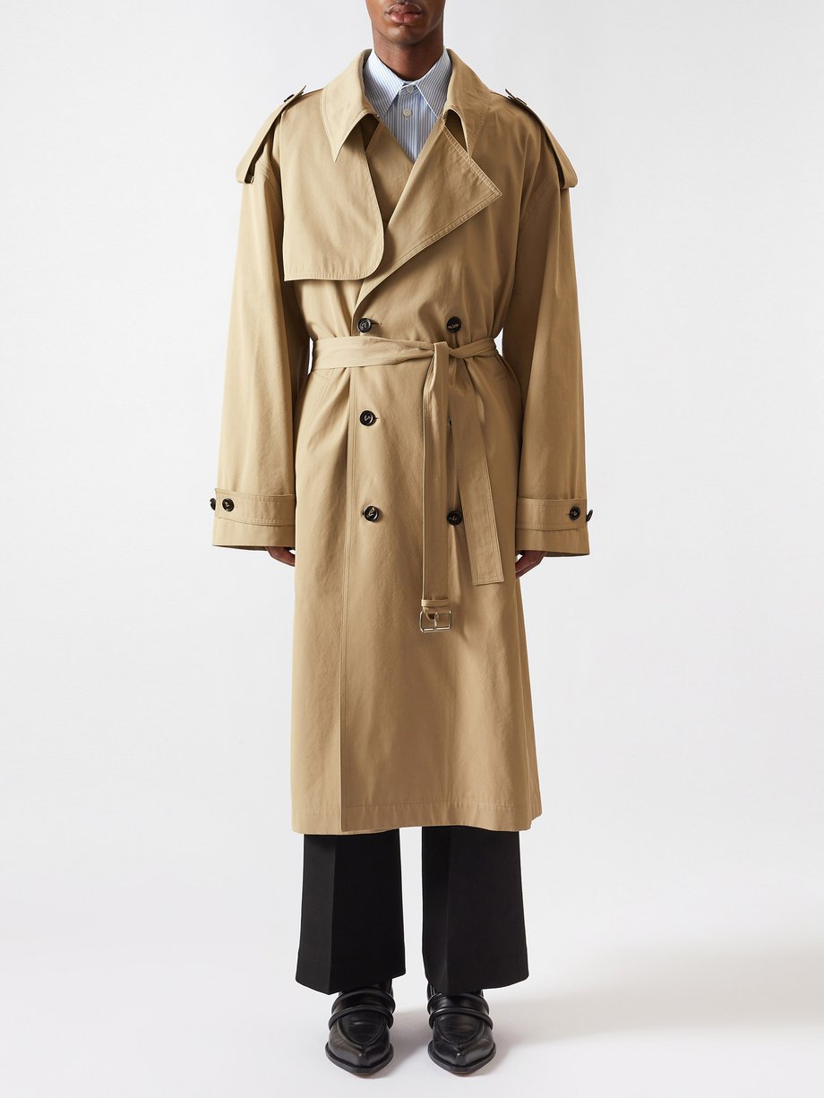 Beige Double-breasted trench coat | Bottega Veneta | MATCHES UK