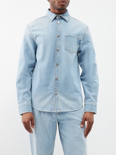 Light Wash Frayed Denim Shirt – Bella Blue Boutique