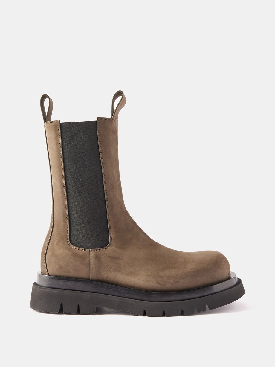 Green Tread-sole nubuck boots | Bottega Veneta | MATCHES UK
