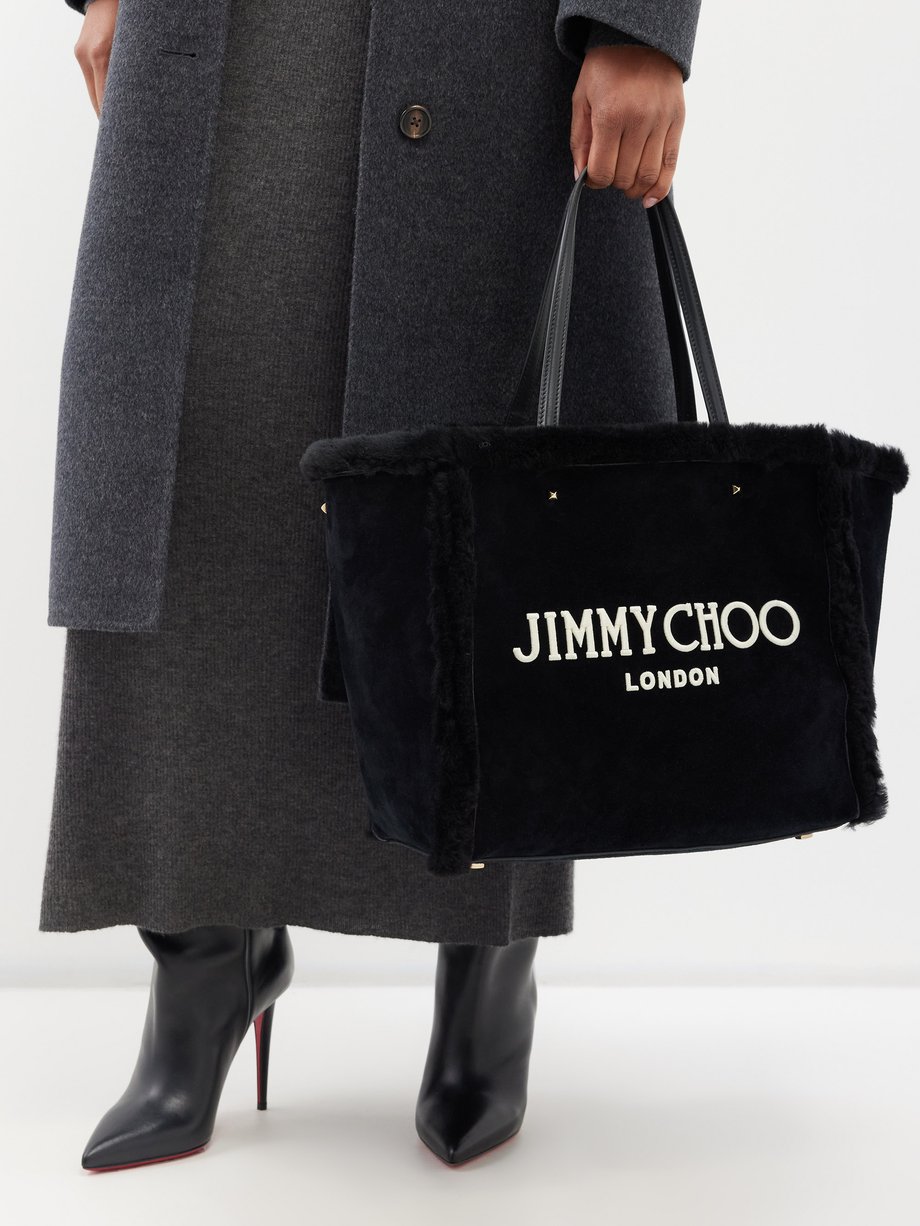 AVENUE MINI SHLDR | Black Leather Mini Shoulder Bag with JC Emblem | Summer  Collection | JIMMY CHOO