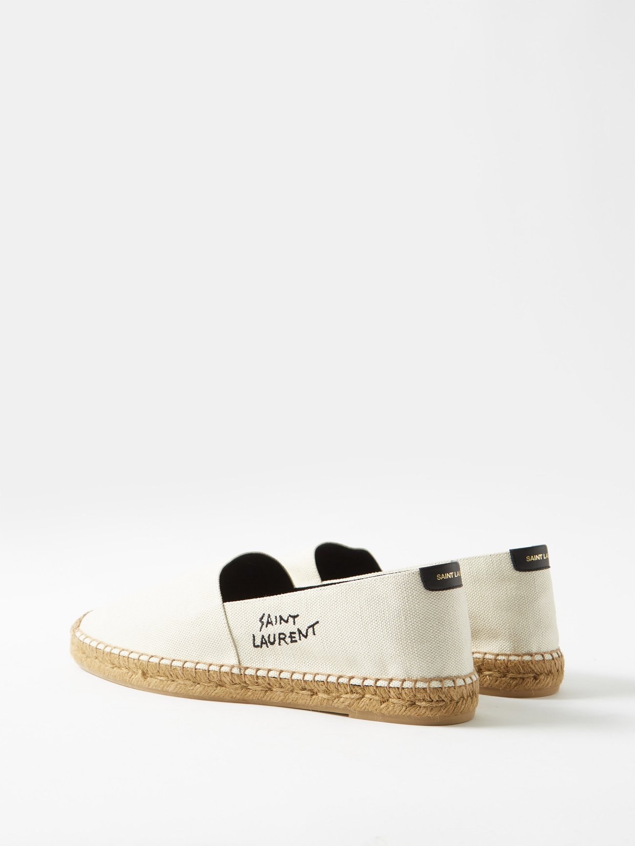 Embroidered Canvas Espadrilles in White - Saint Laurent