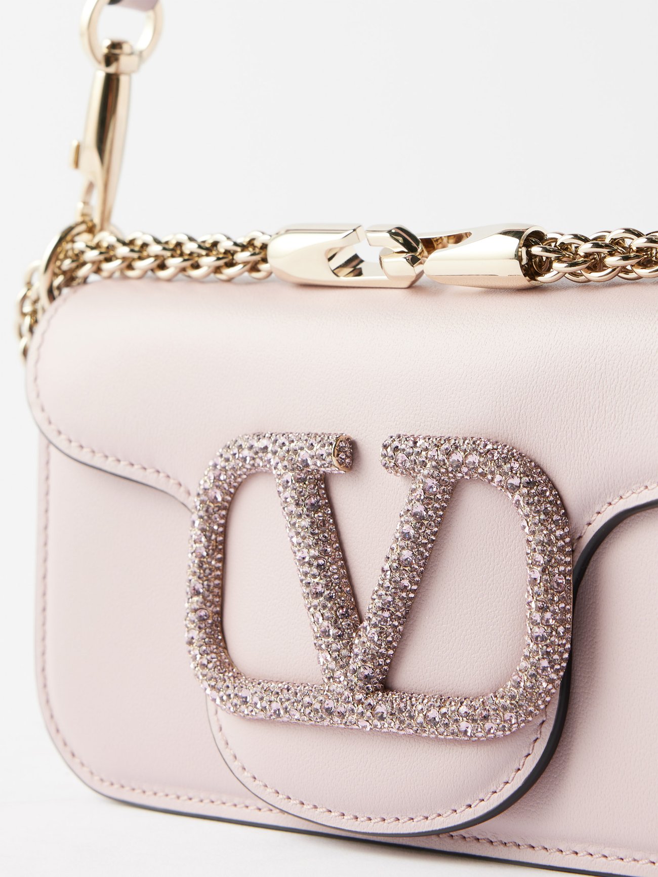 Valentino Garavani Mini Locò Leather Shoulder Bag - Pink