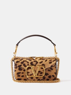 Valentino Crystal-embellished Leopard Print Small Shoulder Bag