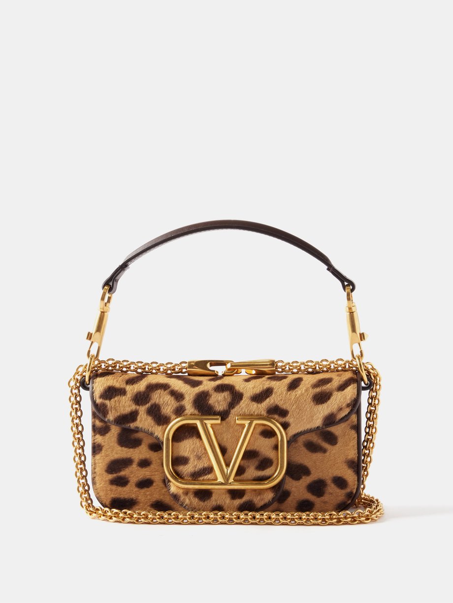 Valentino Garavani Loco Small Leopard Calf-Hair Shoulder Bag