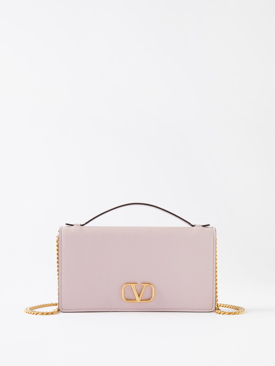 Pink V-Logo mini leather cross-body bag | Valentino Garavani ...