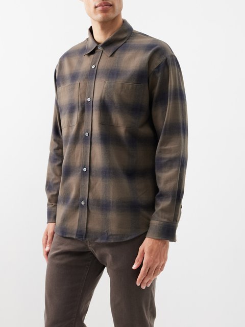 Beige Flap-pocket wool shirt, Dunhill