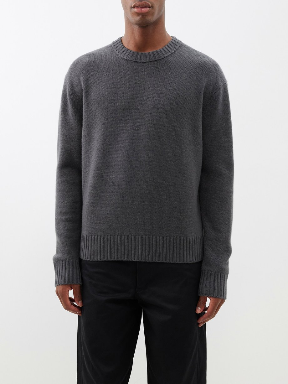 Grey Crew-neck cashmere sweater | FRAME | MATCHESFASHION US
