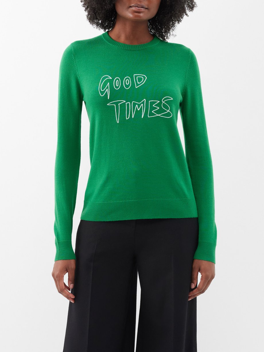 Green Good Times merino-wool sweater | Bella Freud | MATCHESFASHION UK