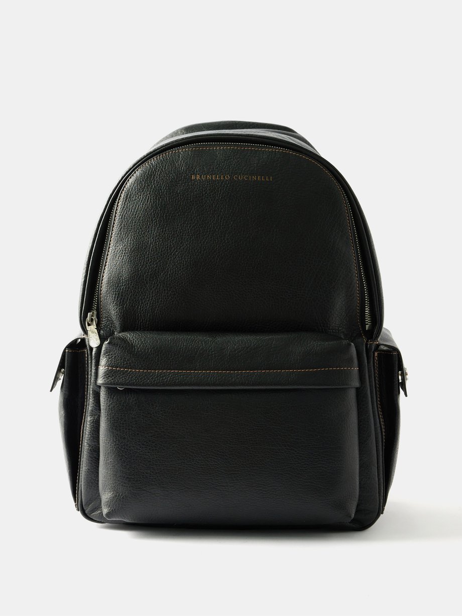 Brunello Cucinelli Black Leather backpack | 매치스패션, 모던 럭셔리 온라인 쇼핑