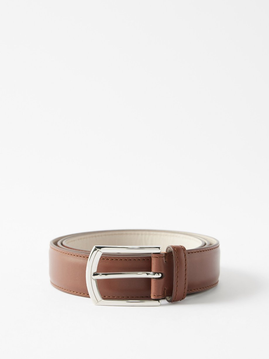 Tan Leather belt | Brunello Cucinelli | MATCHES UK