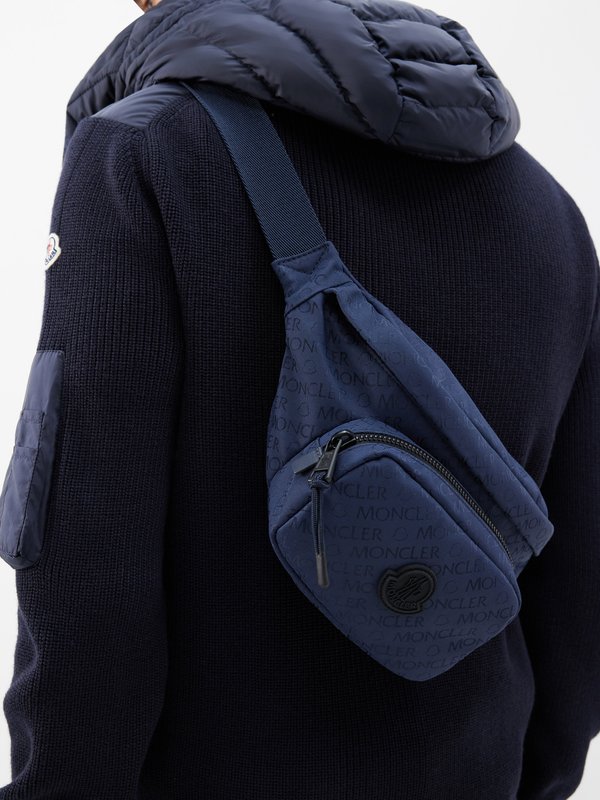 Navy Durance logo-jacquard nylon cross-body bag | Moncler | MATCHES UK
