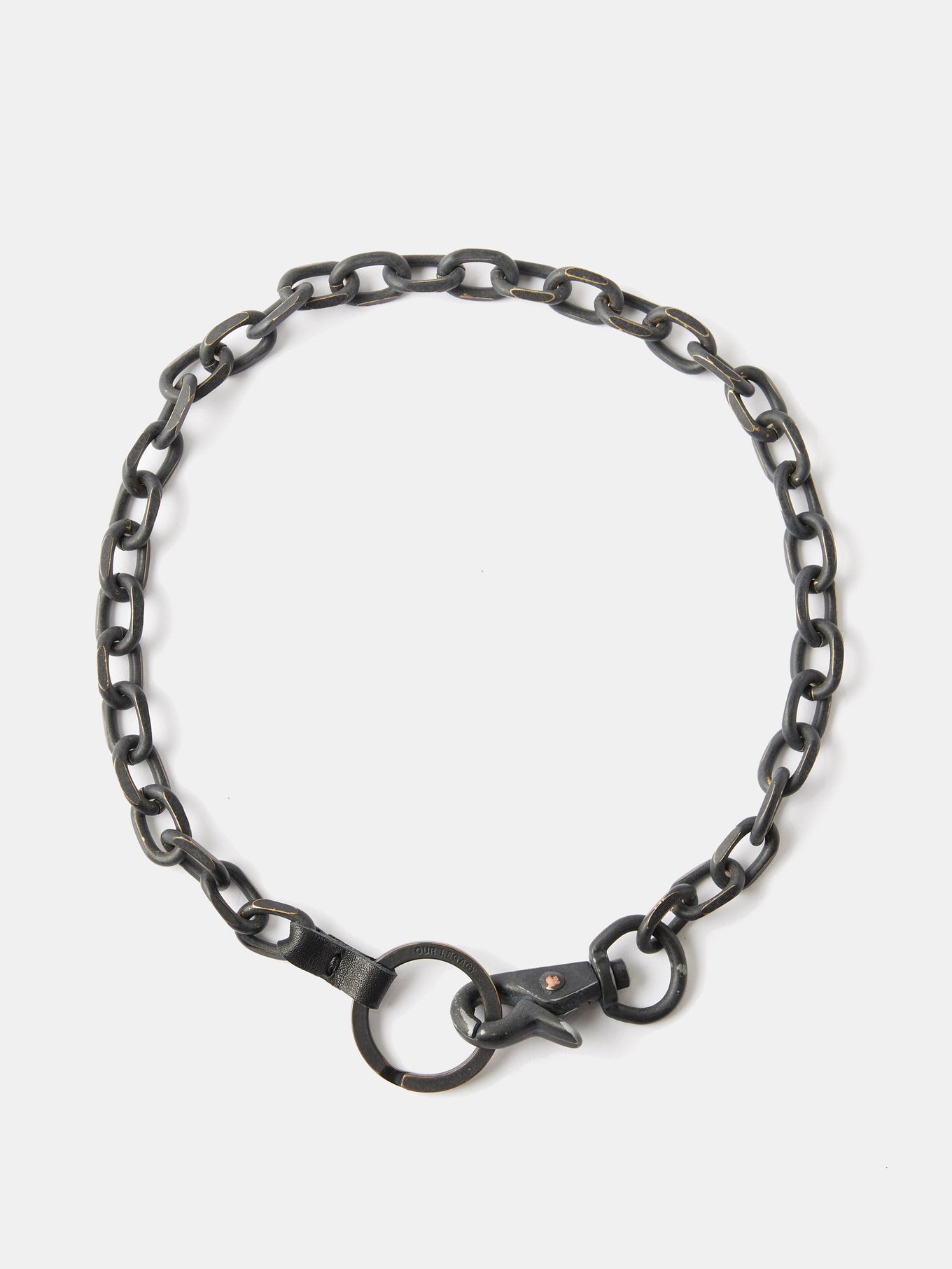 Black Ladon leather-trim coated-metal necklace | Our Legacy