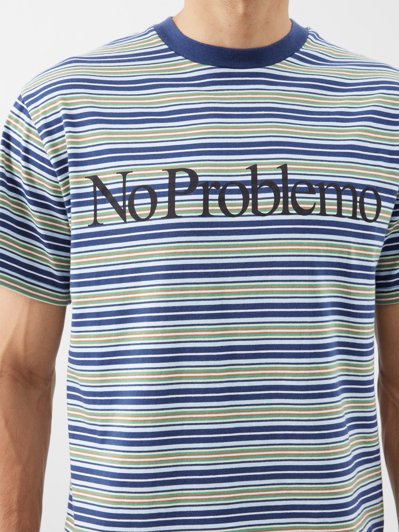 No Problemo striped cotton-jersey T-shirt