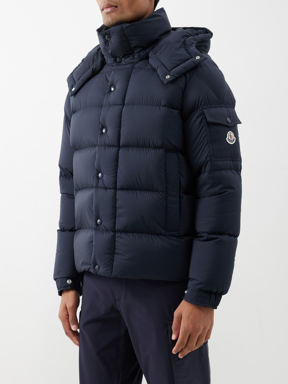 Navy Vezere quilted down hooded coat | Moncler | MATCHESFASHION UK