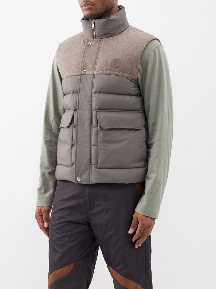 Brown Rance flannel yoke quilted down gilet Moncler MATCHES UK